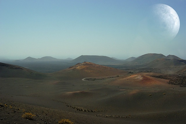Vista de los volcanes de Lanzarote